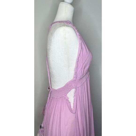 Free People Women L Look Into the Sun Festival Bohemian Flowy Summer Maxi Dress - Picture 9 of 13